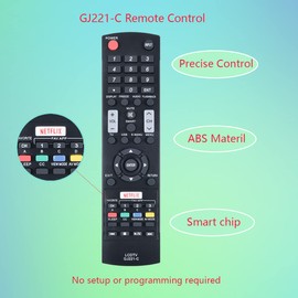 GHUST GJ221-C - Control remoto de repuesto para Sharp AQUOS TV LC-32LE653U LC-40LE653U LC-43LE653U LC-48LE653U LC-55LE653U LC-65LE645U LC-65LE653U LC-65LE654U LC-43UB30 LC-50UB30 LC-55UUB30 LC-65UB30