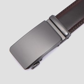 Acewin Men's Leather Belt, Automatic Work Belt, Adjustable, Width 35 mm, 05-dark coffee