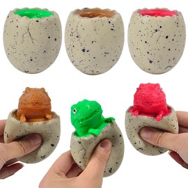 Dinosaur Eggs Stress Balls Dinosaur Squeeze Toys Cute Pinch Toy 3pcs Stress Relief Toys Novelty Fun Squeeze Stress Relief Toys Birthday Party Favors for Adult Autism ADHD