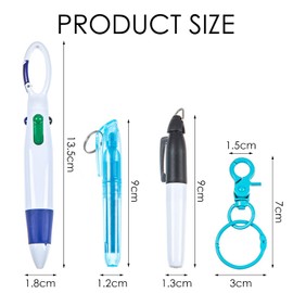 3 Multi-Color Pens, Creative Multi-Color Ballpoint Pens, Highlighter Pen with Carabiner, Nurse Pendant Pen, Convenient Keychain Multi-Color Pens, Nurse Accessories