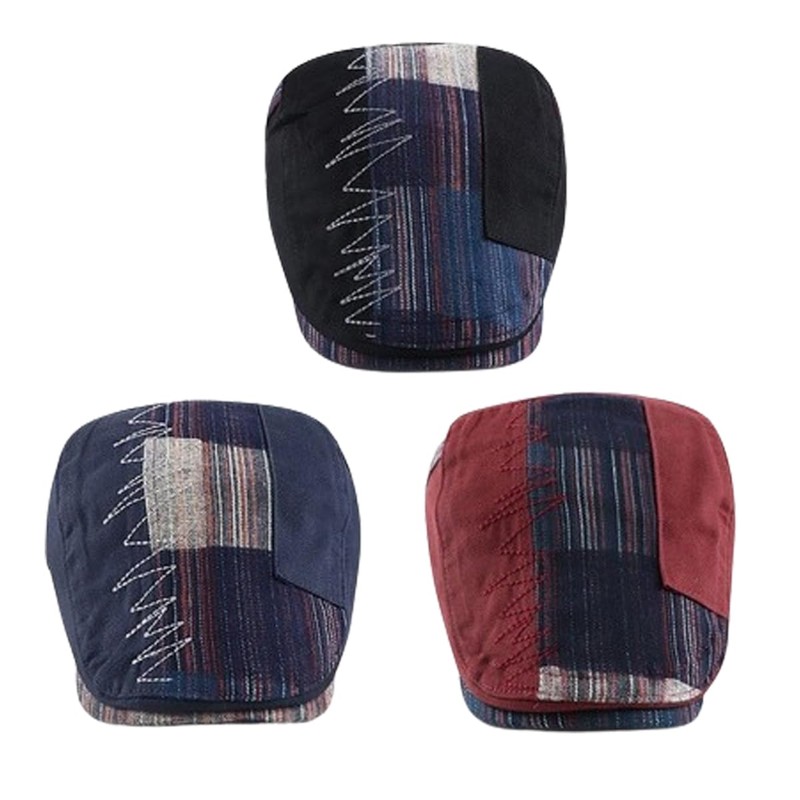 HIQIU Flat Cap Men's Flat Cap Barret Cap, Peaked Cap