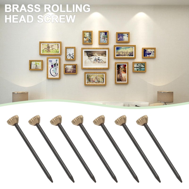 SING F LTD 100pcs Brass Knurled Head Picture Pins 25x1.4mm