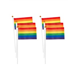 Rubie's 6-Pack Nylon Rainbow Flags, 3 x 5 Inches