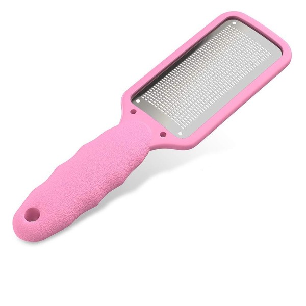 Nylea Foot File Callus Remover, Premium Foot Rasp to Remove Hard Skin on Both Wet or Dry Feet. Professional Stainless Steel Files Remover Feet Scrubber Pink