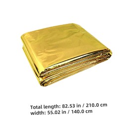 Kisangel 2pcs Thermal Survival Blanket Emergency Heat Retention for Camping Hiking Outdoors All Weather Protection Versatile Gold Emergency Shield