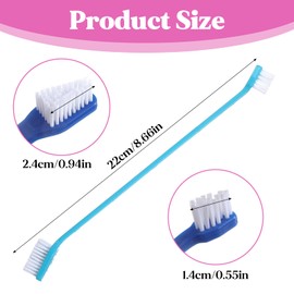 200Pcs Dog Toothbrushes, Dual Headed Dog Tooth Brush Bulk, Long Handle Plastic Pet Toothbrush for Large Small Dogs Cats Puppy Teeth Cleaning Dental Care Supplies 8 Colors