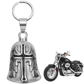 Guardian Bell Motorradglocke, Schutzengel für Motorradfahrer, Glocke, Schlüsselanhänger mit hängendem Ring, für Elektroautos, Fahrräder, Motorräder (B)