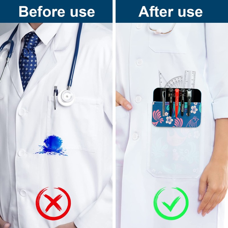 Leather Pocket Protector for Men: 2 Pack Multi Purpose pocket