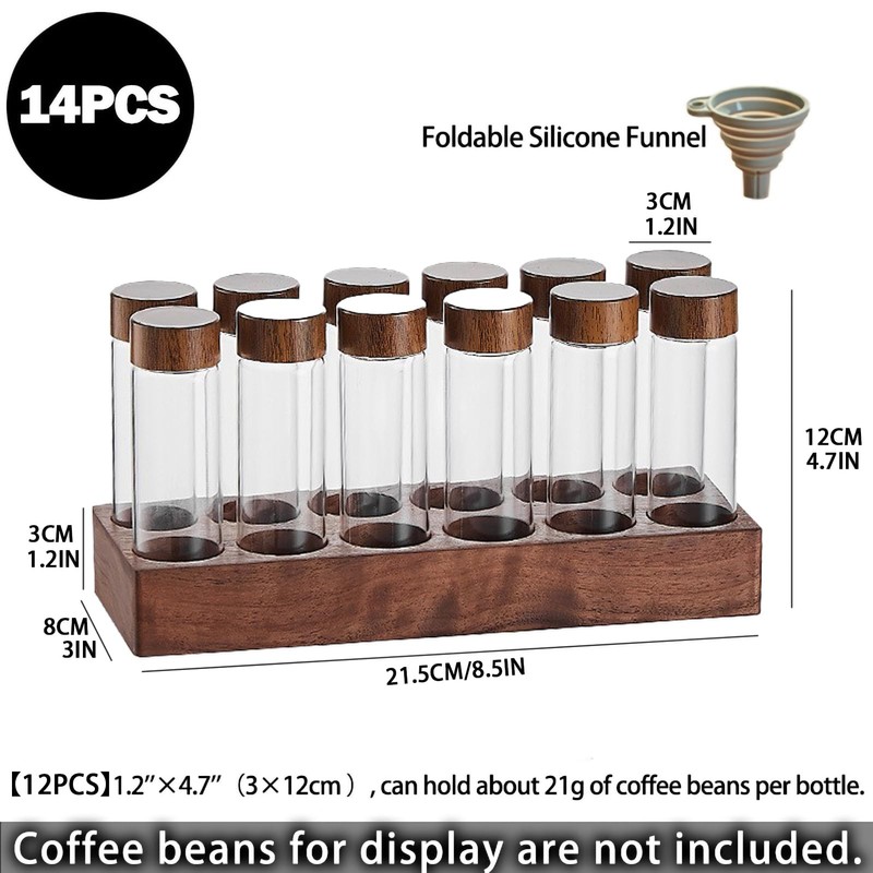 TREELF Coffee Bean Storage,Coffee Storage Container with Walnut Solid Wood
