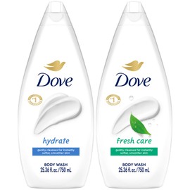 Dove Body Wash, Hydrate & Fresh Care, Value-Size Variety 2-Pack – Moisturizing Cleanser for Smooth, Soft Skin, 25.36 Oz Ea