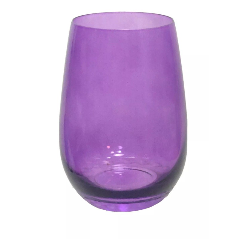 Epure 4 Stemless Chardonnay Wine Drinking Glasses Purple 17 ounce
