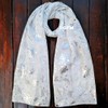 GFM® Christmas Snowflakes Foil Print Scarf -Creamy White - (AT-SNFLK-656-SFD)