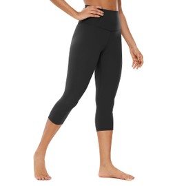 CRZ YOGA Womens Butterluxe High Waisted Lounge Legging 19 Inches - Workout Leggings Buttery Soft Capris Yoga Pants Black Small