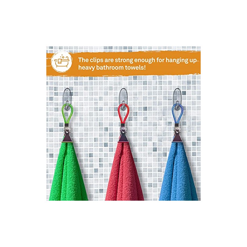MenYiYDS 15 Pcs Towel Clips Hook Loop Clips Pot Holder
