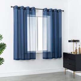 DUALIFE - Juego de 2 paneles de cortinas semitransparentes con ojales y textura de ventana de gasa suave para sala de estar y sala de juegos para niños, 52 x 72 pulgadas de largo