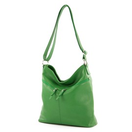 modamoda de T196 Women's Leather Shoulder Bag Handmade in Italy, Leaf Green