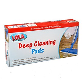 Lola Deep Cleaning Pads | Compatible with Swiffer Wet Jet | Removes Dirt and Grime | Hardwood, Tile, Marble, Vinyl, Linoleum, and Laminate Cleaner | Includes Scrubbing Strip | 12 Count