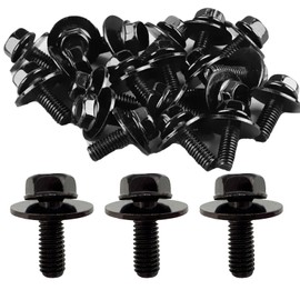 BST BSSP 20PCS Car Body Bolts Fastener Fender M6-1.0X 16mm Long- 10mm Hex- 17mm Washer Body Bolt Screw Fastener Fender