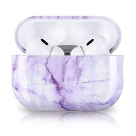 Newseego Airpods Pro 2 Case, Stylish Marble Pattern Design Case for Airpods Pro 2 PC Hard Full Protective Shockproof Cover for Airpods Pro 2nd Generation 2022 Charging Case - Purple