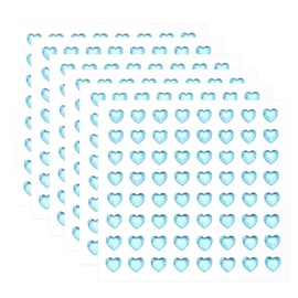 MECCANIXITY 384 Pcs Heart Rhinestone 6mm Self Adhesive Gems Stickers Jewelry Stickers for Jewelry Making, Valentine Makeup, DIY Crafts, Blue
