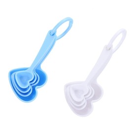 Heart Shaped Plastic Measuring Spoons Set, Egg Separator, Small Tablespoon,Teaspoon Baking Tool for Measure Liquid and Dry Ingredients