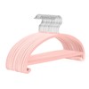 MIZGI 50 Pack Blush Pink Velvet Hangers - No Shoulder