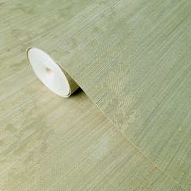 goldish Green Gold Metallic Worn Textured Faux grasscloth Plain Wallpaper Rolls Modern Contemporary