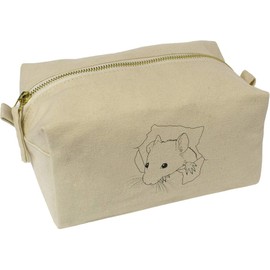 'Mouse Through Hole' Canvas Wash Bag/Makeup Case (CS00044070)