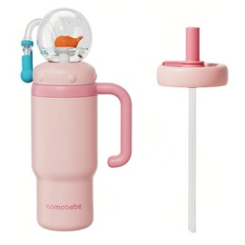 HBSAPKKA Whale Fountain Tumbler, Stainless Steel Insulated Whale Cup Water Bottle Drinking Cup for Kids Adults Whale Squirt Weighted Sippy Straw Cups 2 Lids 24oz