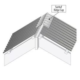 4 ft. Polycarbonate Ridge Cap Flashing, White Opal