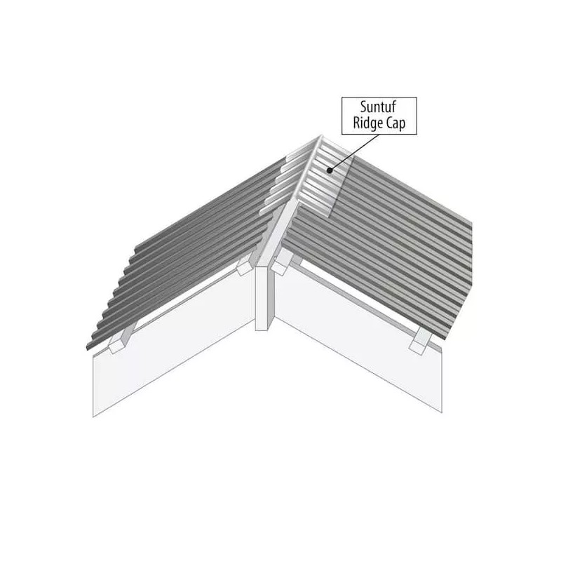 4 ft. Polycarbonate Ridge Cap Flashing, White Opal
