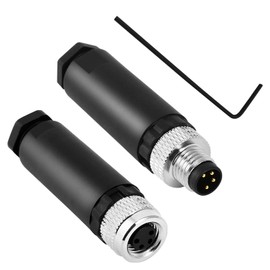 Solnique M8 4-Pin Male & Female Aviation Wire Connector, Waterproof IP67 Panel Mount Connector, 8mm Industrial Circular Sensor Interface, A-Coded, Durable for Outdoor Use, 2-Pack