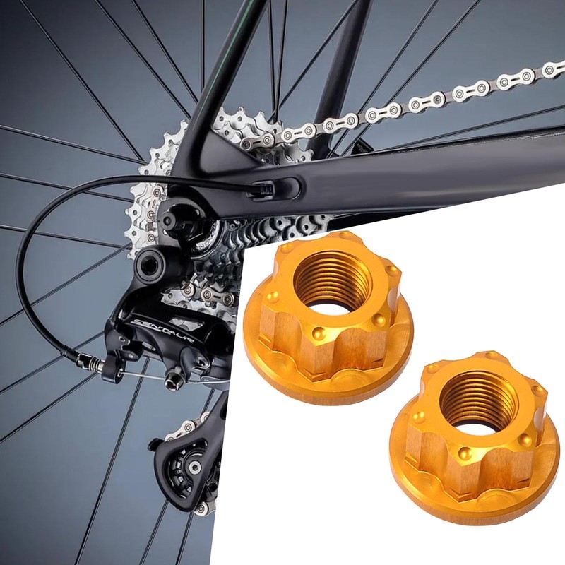 Harilla 2 Pieces Axle Nuts for Bicycle Wheel Hubs Bicycle