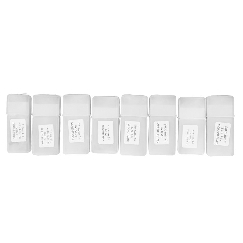 8Pcs Router Bit Groove Cutter Bit Set T Shape Wood