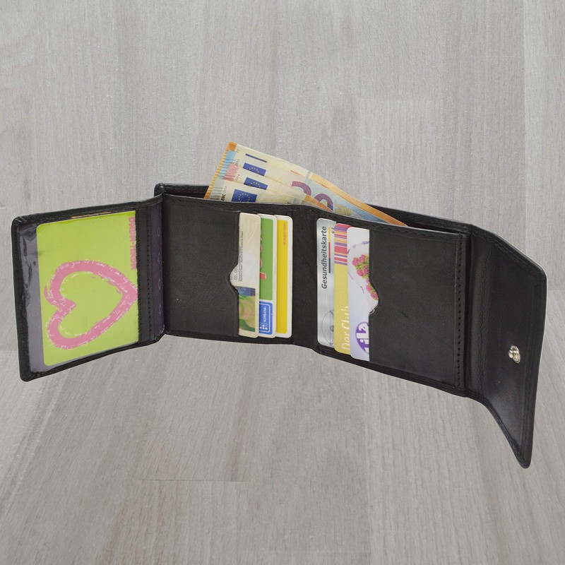 flevado Slim Lightweight Handy Black Men's Genuine Leather Wallet with