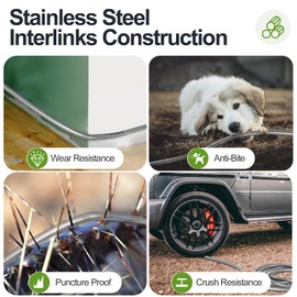 Garden Hose Metal 50 ft, Stainless Steel Water Hose with Upgrage Aluminum Nozzles, Flexible | Heavy Duty | Lightweight | No Kink | Anti-Bite Hose for Yard,RV Park, Outdoor Watering