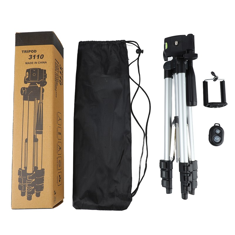 Camera Tripod with Mobile Phone Holder Portable Extendable Travel Camera