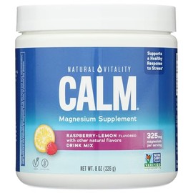 NATURAL VITALITY Raspberry Lemon Calm Magnesium Drink Mix, 8 OZ