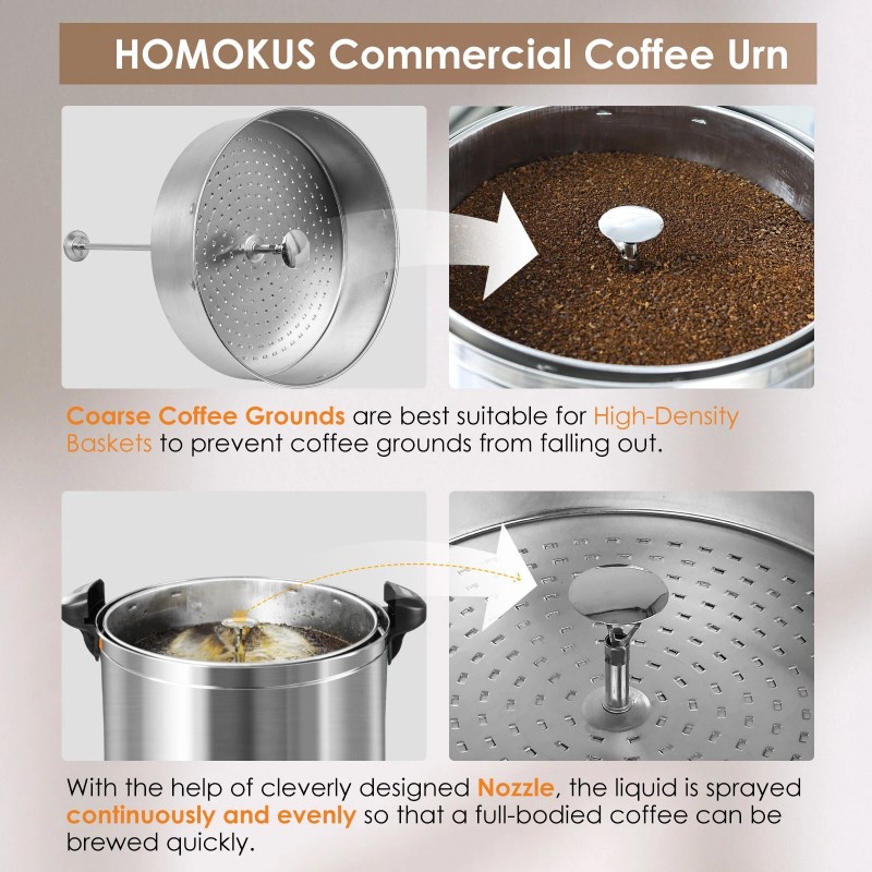 Novelbee 18L Commercial Coffee Urn, 120 Cup Double Wall Coffee