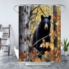 KDYDK Black Bear Shower Curtain Rustic Autumn Fall Forest Farmhouse