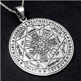 Fashion Jewelry Large SEVEN ARCHANGEL SEAL ANGEL pendant 26" 925 Sterling Silver Necklace