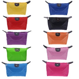 Travel Toiletry Bag, 10Pcs Multifunctional Dumpling Shaped Foldable Comestic Storage Bags, Nylon Waterproof Wash Bag, Small Makeup Organiser (Multicolor)