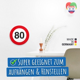 DankeDir! 80. Geburtstag Schild 20 x 20 cm Geschenk 80 Geburtstag Opa Oma Geschenkidee Geburtstagsgeschenk 80ten Geschenk 80er Geburtstagsparty