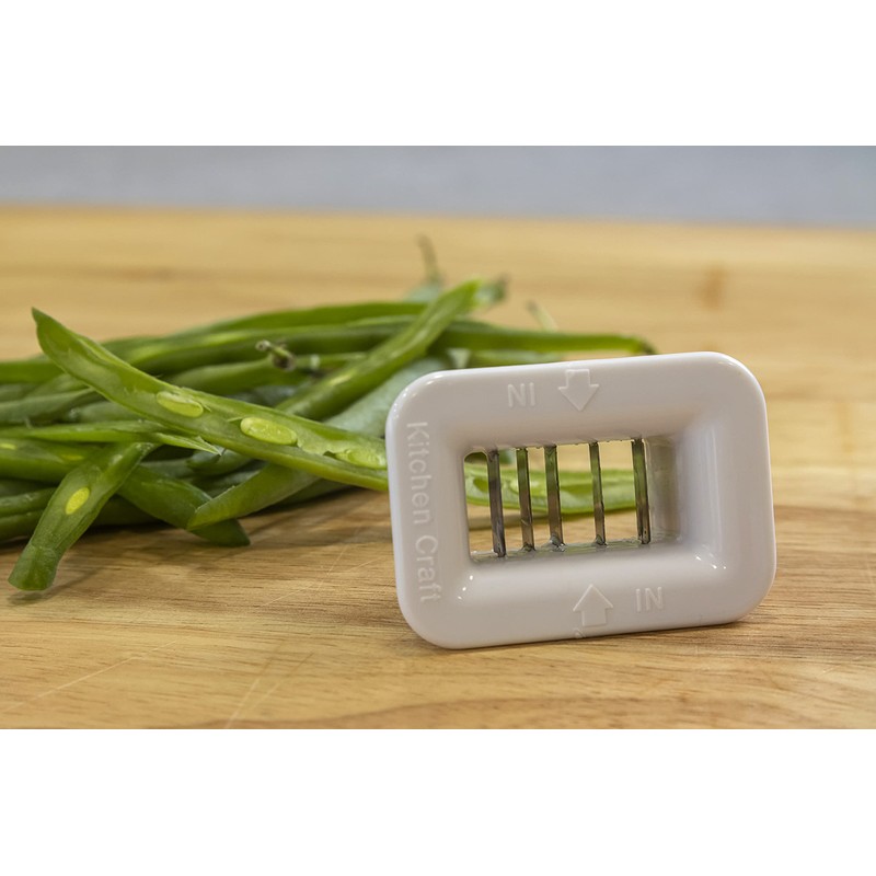 KitchenCraft Runner Bean Slicer, Plastic / Stainless Steel Easy-to-Use Bean