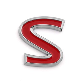 Topteng Chrome Trim Red S Letter Rear Boot Tailgate Emblem Badge Decal for in-fi-ni-ti Q50
