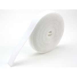 SecureTM Cable Ties 1 Inch Continuous White Hook and Loop Wrap - 25 Yards