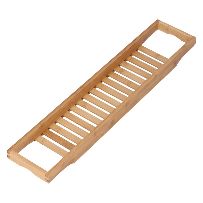 Bamboo Bathtub Tray Simple Durable Bathtub Rack Book Wine Holder