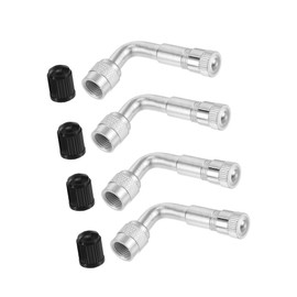 VekAuto 1 Set 90-Degree Universal Tire Valve Stem Extenders Extension - Cars RV Bicycles Motorcycles Trailers Tubeless Tire Valve - Copper Silver Tone Auto Accessories