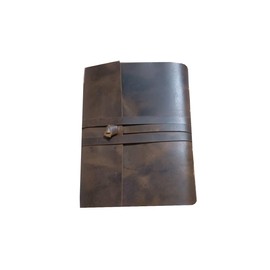 Vera Tucci 7x5 Leather Journal for Writing 5"x 7", Genuine Leather Bound Journal for Men Women, 200 Plain Pages Leather Notebook for Traveling (Brown)