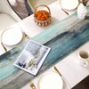Teal Table Runner Linen Table Runner Thicken Turquoise Blue and